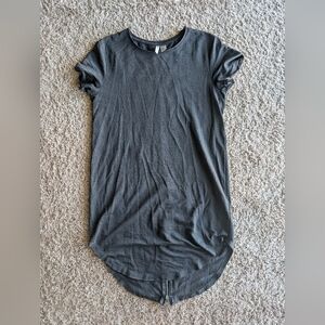 H&M Gray Casual Short Sleeve Dress With Zipper Detail